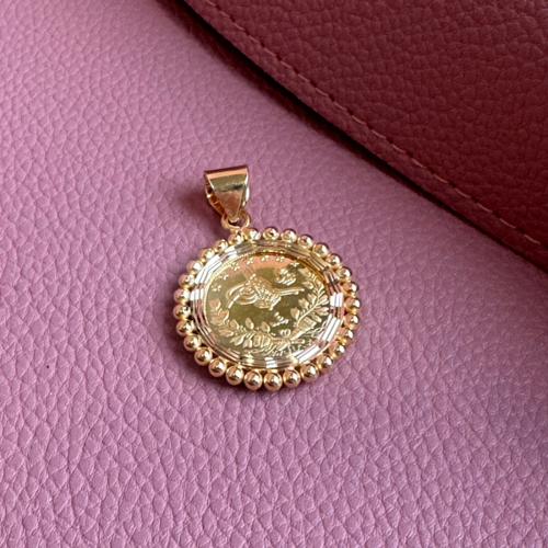   Half Lira Heart with Bubble Frame