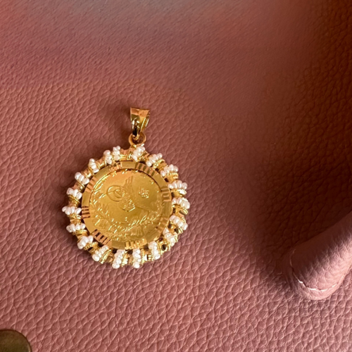   Original 1/2 Lira Pendant with Pearl